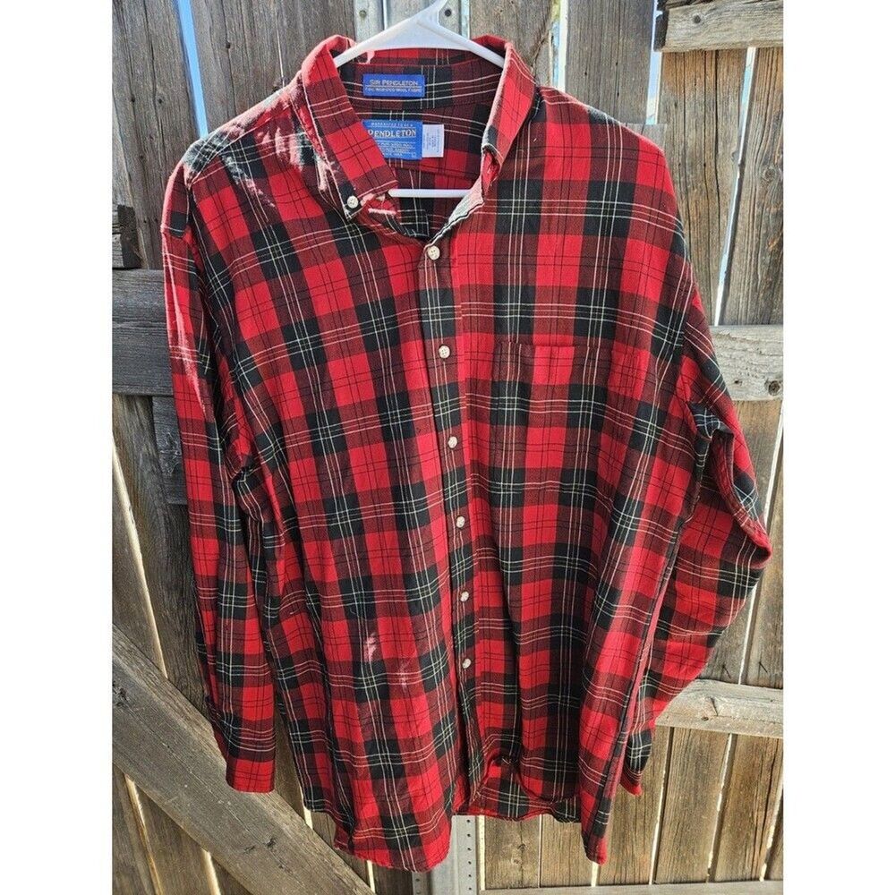 Pendleton Men's Sir Pendleton Wool Long Sleeve Button Up Shirt Large